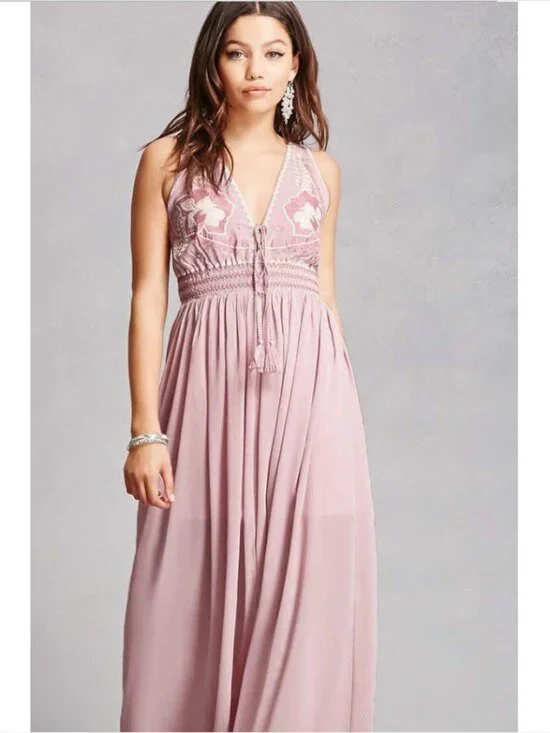 Soieblu Embroidered Maxi Dress in Tea Rose size small - Picture 1 of 11